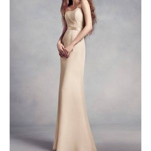 Vera Wang Strapless Lace Bridesmaid Dress